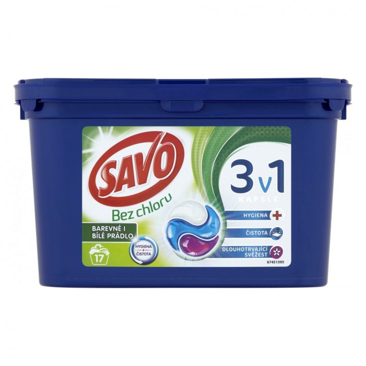 Savo Kapsle 3v1 17 dávek universal | Prací prostředky - Prací gely, tablety a mýdla Savo Kapsle 3v1 17 dávek universal | Prací prostředky - Prací gely, tablety a mýdla
